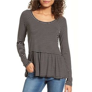Old Navy Striped Peplum Top